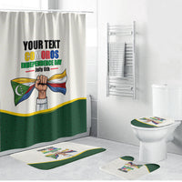 Personalized Comoros Independence Day Bathroom Set July 6th National Pride Flag Graphic With Heritage Emblem