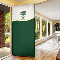Personalized Comoros Independence Day Door Cover July 6th National Pride Flag Graphic With Heritage Emblem