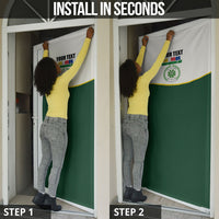 Personalized Comoros Independence Day Door Cover July 6th National Pride Flag Graphic With Heritage Emblem