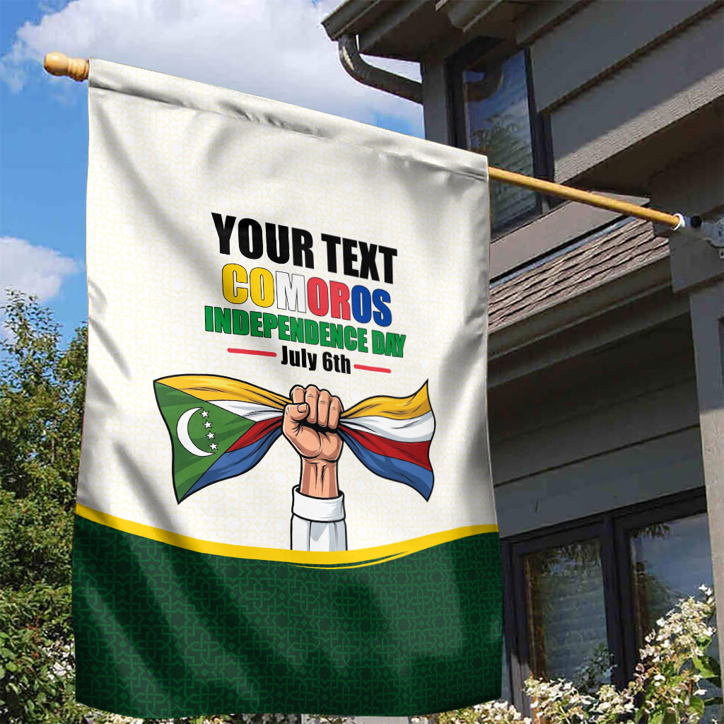Personalized Comoros Independence Day Garden Flag July 6th National Pride Flag Graphic With Heritage Emblem