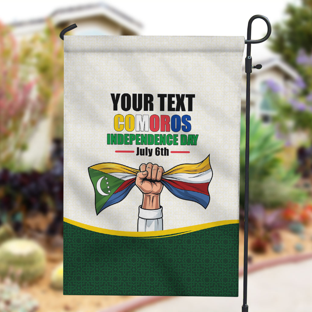 Personalized Comoros Independence Day Garden Flag July 6th National Pride Flag Graphic With Heritage Emblem