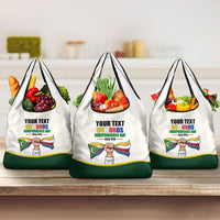 Personalized Comoros Independence Day Grocery Bag July 6th National Pride Flag Graphic With Heritage Emblem