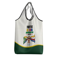 Personalized Comoros Independence Day Grocery Bag July 6th National Pride Flag Graphic With Heritage Emblem