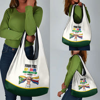 Personalized Comoros Independence Day Grocery Bag July 6th National Pride Flag Graphic With Heritage Emblem