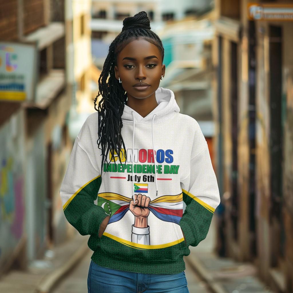 Personalized Comoros Independence Day Hoodie July 6th National Pride Flag Graphic With Heritage Emblem