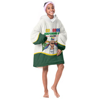 Personalized Comoros Independence Day Kid Wearable Blanket Hoodie July 6th National Pride Flag Graphic With Heritage Emblem