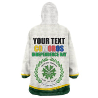 Personalized Comoros Independence Day Kid Wearable Blanket Hoodie July 6th National Pride Flag Graphic With Heritage Emblem