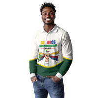 Personalized Comoros Independence Day Long Sleeve Polo Shirt July 6th National Pride Flag Graphic With Heritage Emblem