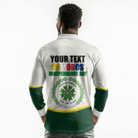 Personalized Comoros Independence Day Long Sleeve Polo Shirt July 6th National Pride Flag Graphic With Heritage Emblem