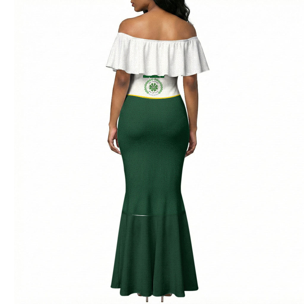 Personalized Comoros Independence Day Mermaid Dress July 6th National Pride Flag Graphic With Heritage Emblem