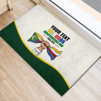 Personalized Comoros Independence Day Rubber Doormat July 6th National Pride Flag Graphic With Heritage Emblem