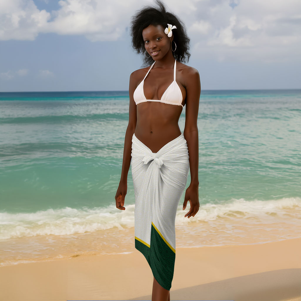 Personalized Comoros Independence Day Sarong July 6th National Pride Flag Graphic With Heritage Emblem