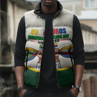 Personalized Comoros Independence Day Sleeveless Puffer Jacket July 6th National Pride Flag Graphic With Heritage Emblem