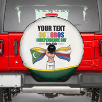 Personalized Comoros Independence Day Spare Tire Cover July 6th National Pride Flag Graphic With Heritage Emblem