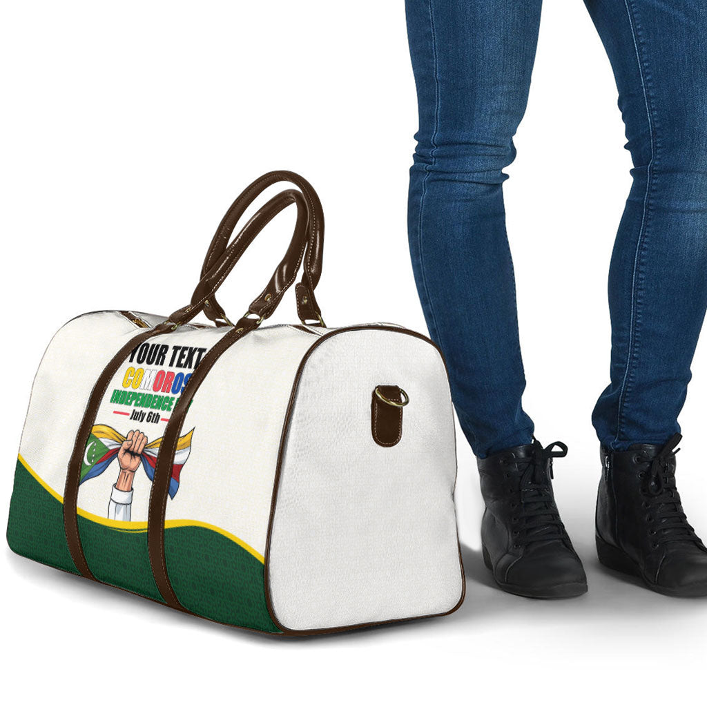 Personalized Comoros Independence Day Travel Bag July 6th National Pride Flag Graphic With Heritage Emblem