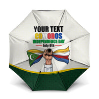 Personalized Comoros Independence Day Umbrella July 6th National Pride Flag Graphic With Heritage Emblem