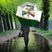 Personalized Comoros Independence Day Umbrella July 6th National Pride Flag Graphic With Heritage Emblem