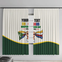 Personalized Comoros Independence Day Window Curtain July 6th National Pride Flag Graphic With Heritage Emblem