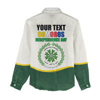 Personalized Comoros Independence Day Women Casual Shirt July 6th National Pride Flag Graphic With Heritage Emblem