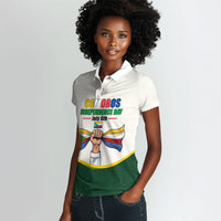 Personalized Comoros Independence Day Women Polo Shirt July 6th National Pride Flag Graphic With Heritage Emblem