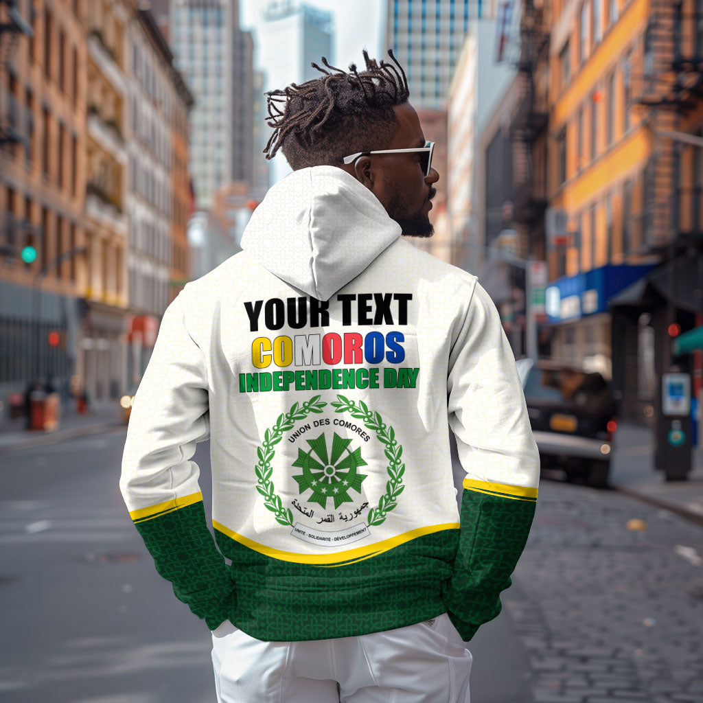 Personalized Comoros Independence Day Zip Hoodie July 6th National Pride Flag Graphic With Heritage Emblem