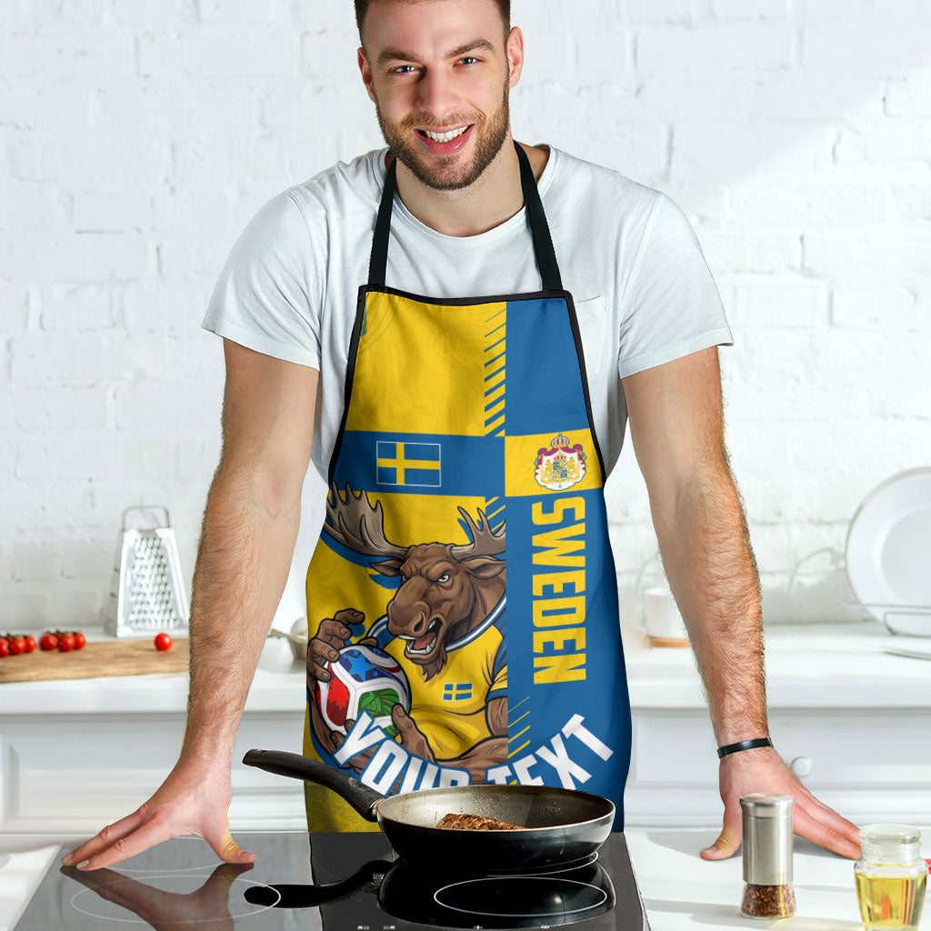 Personalized Sweden Soccer Apron Swedish Flag - Moose Football Mascot