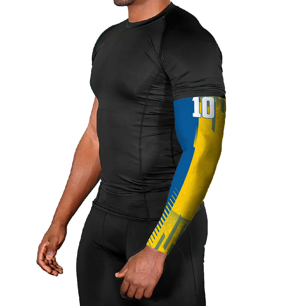 Personalized Sweden Soccer Arm Sleeves Swedish Flag - Moose Football Mascot