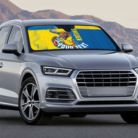 Personalized Sweden Soccer Auto Sun Shade Swedish Flag - Moose Football Mascot