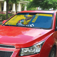 Personalized Sweden Soccer Auto Sun Shade Swedish Flag - Moose Football Mascot