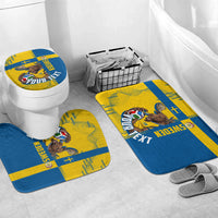 Personalized Sweden Soccer Bathroom Set Swedish Flag - Moose Football Mascot