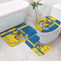 Personalized Sweden Soccer Bathroom Set Swedish Flag - Moose Football Mascot