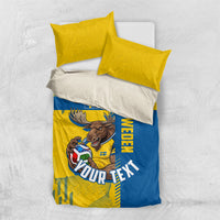 Personalized Sweden Soccer Bedding Set Swedish Flag - Moose Football Mascot