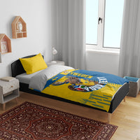 Personalized Sweden Soccer Bedding Set Swedish Flag - Moose Football Mascot