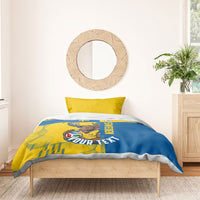 Personalized Sweden Soccer Bedding Set Swedish Flag - Moose Football Mascot
