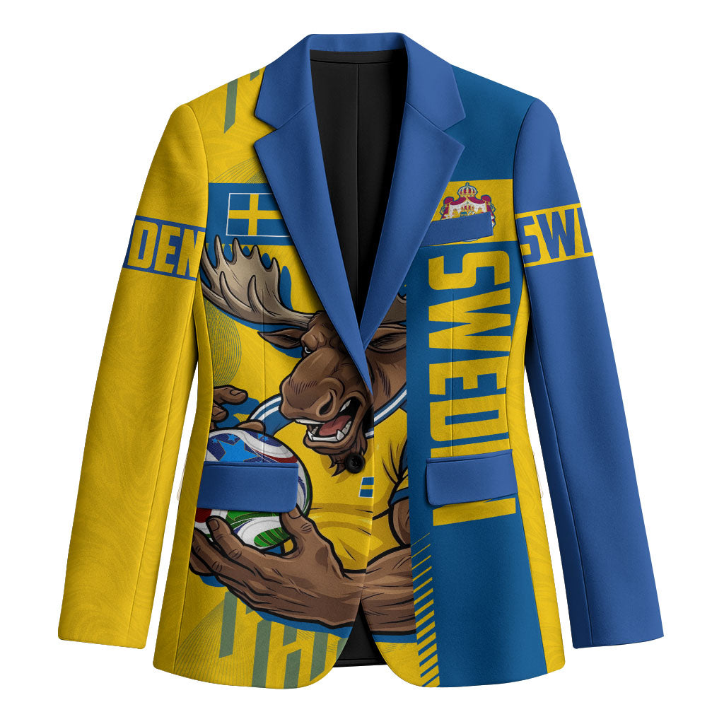 Personalized Sweden Soccer Blazer Swedish Flag - Moose Football Mascot
