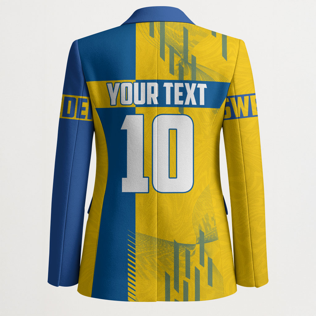 Personalized Sweden Soccer Blazer Swedish Flag - Moose Football Mascot