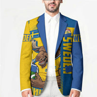 Personalized Sweden Soccer Blazer Swedish Flag - Moose Football Mascot