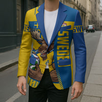 Personalized Sweden Soccer Blazer Swedish Flag - Moose Football Mascot