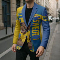 Personalized Sweden Soccer Blazer Swedish Flag - Moose Football Mascot