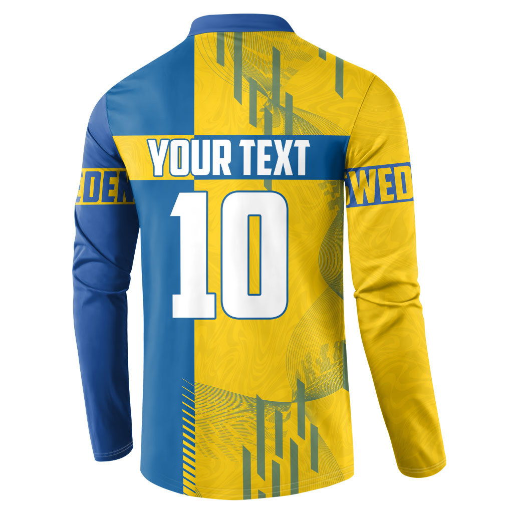 Personalized Sweden Soccer Button Sweatshirt Swedish Flag - Moose Football Mascot