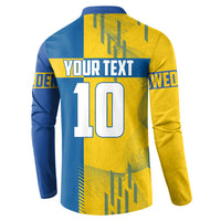 Personalized Sweden Soccer Button Sweatshirt Swedish Flag - Moose Football Mascot