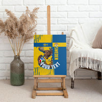 Personalized Sweden Soccer Canvas Wall Art Swedish Flag - Moose Football Mascot