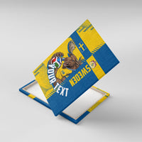 Personalized Sweden Soccer Canvas Wall Art Swedish Flag - Moose Football Mascot