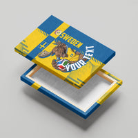 Personalized Sweden Soccer Canvas Wall Art Swedish Flag - Moose Football Mascot