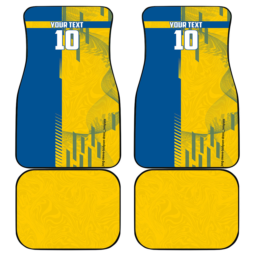 Personalized Sweden Soccer Car Mats Swedish Flag - Moose Football Mascot