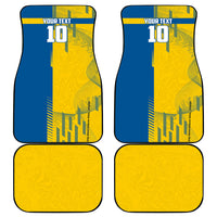Personalized Sweden Soccer Car Mats Swedish Flag - Moose Football Mascot