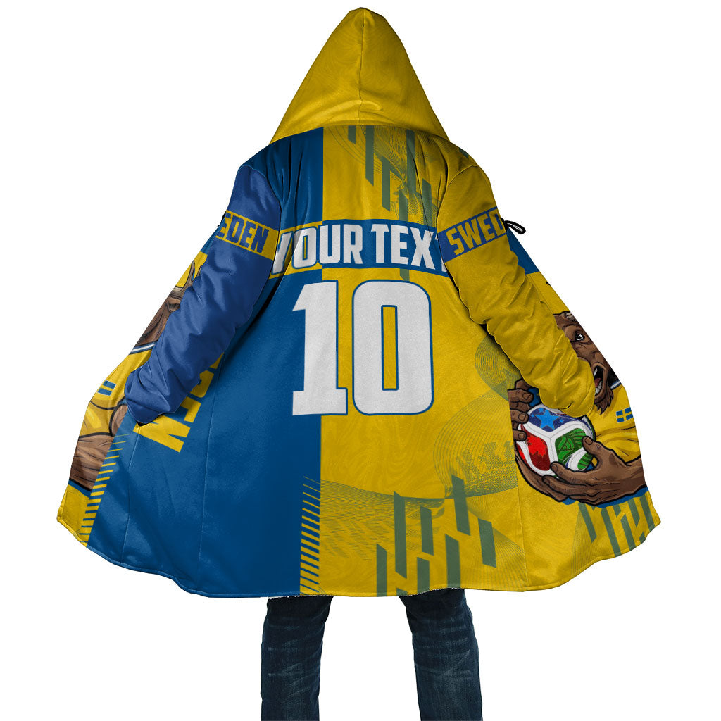 Personalized Sweden Soccer Cloak Swedish Flag - Moose Football Mascot