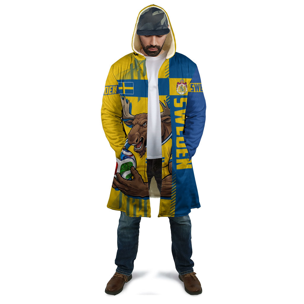 Personalized Sweden Soccer Cloak Swedish Flag - Moose Football Mascot