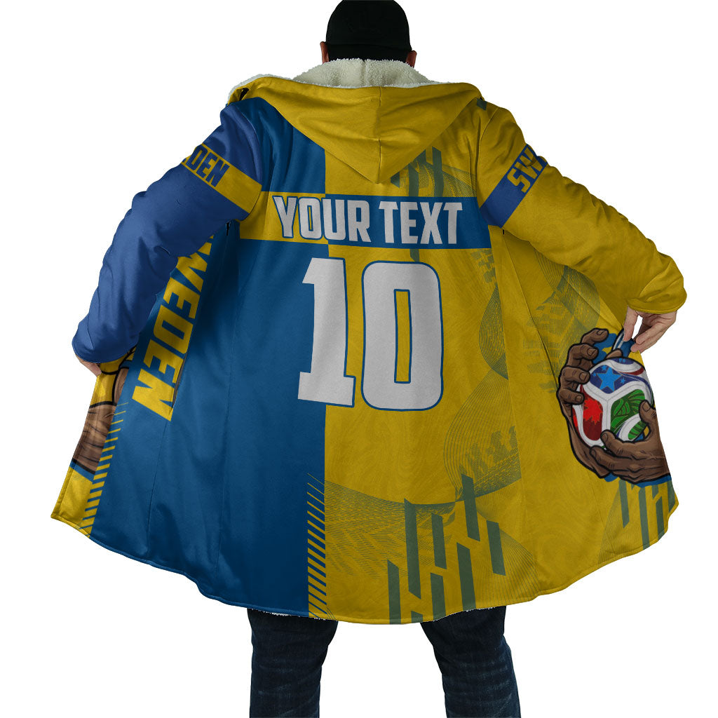 Personalized Sweden Soccer Cloak Swedish Flag - Moose Football Mascot