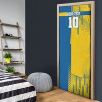Personalized Sweden Soccer Door Cover Swedish Flag - Moose Football Mascot